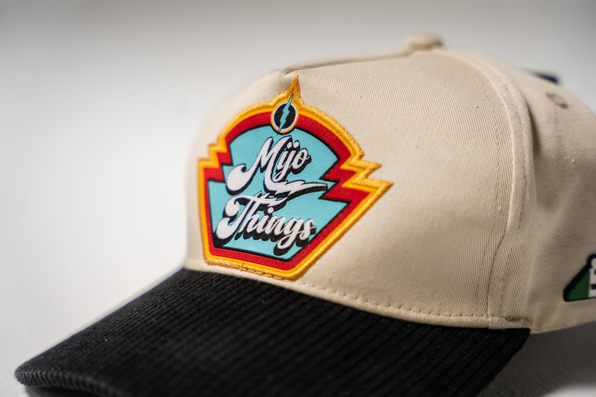Mijo Things Retro Beige & Black Panel Hat