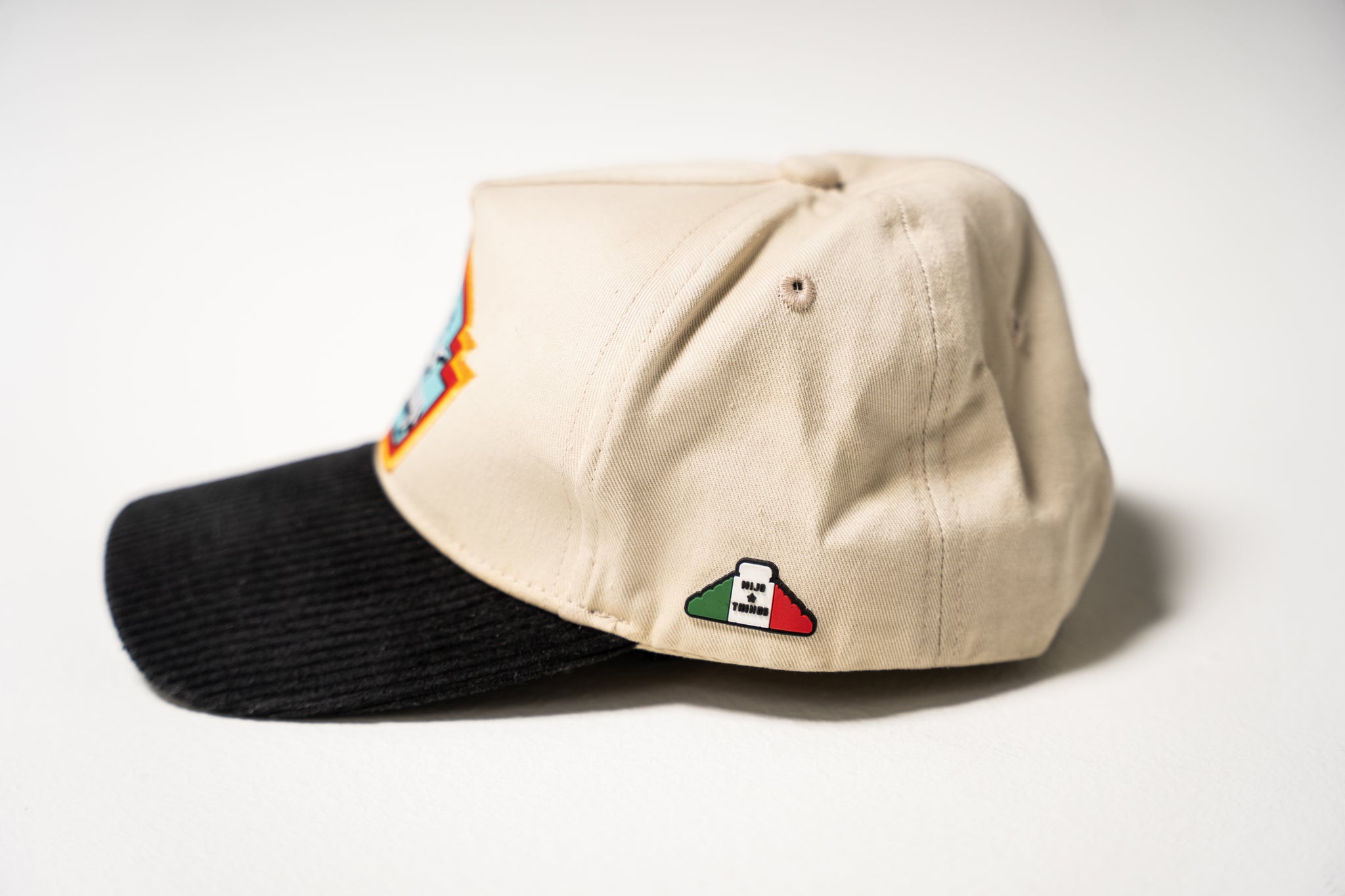 Mijo Things Retro Beige & Black Panel Hat